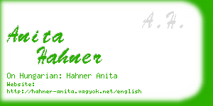 anita hahner business card